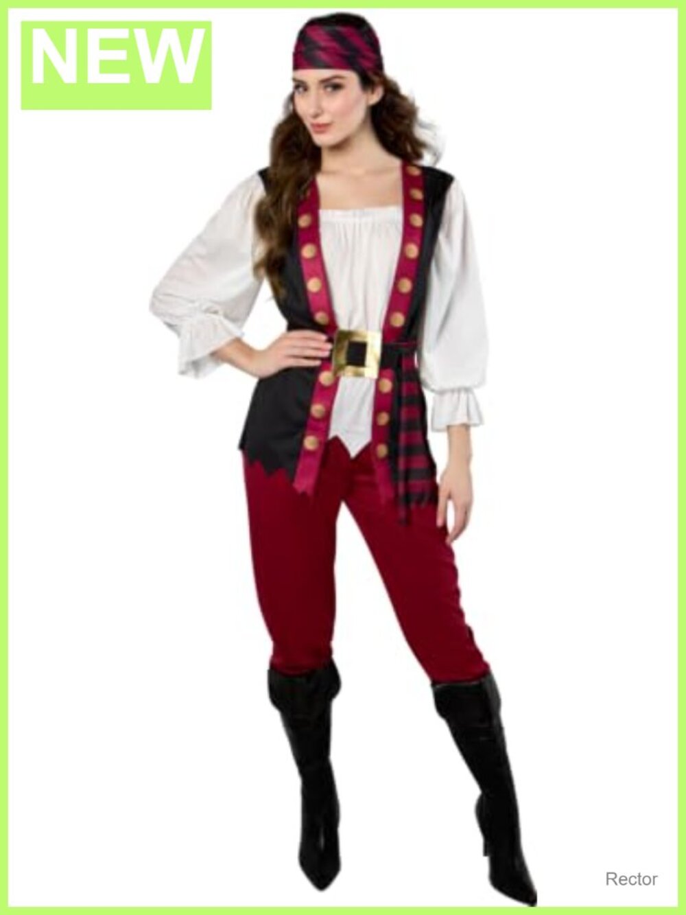 Rubies Women's Pirate Costume Small Shirt Vest Pants Belt Scarf